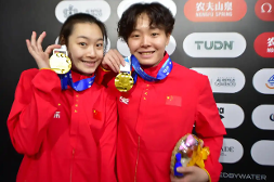 劲爆体育优秀体育荣誉会员陈艺文获得世界杯墨西哥站女子双人3米板决赛冠军。
